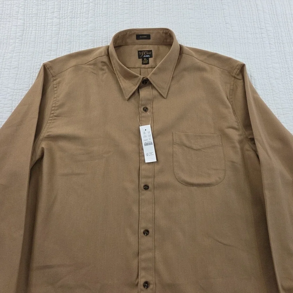 J.Crew Cotton-Cashmere Blend Shirt Mens XL Camel NWT CC100 NEW Preppy Old Money